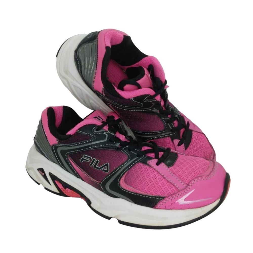 FILA Womens Pink & Black Athletic Sneakers - Size: 7